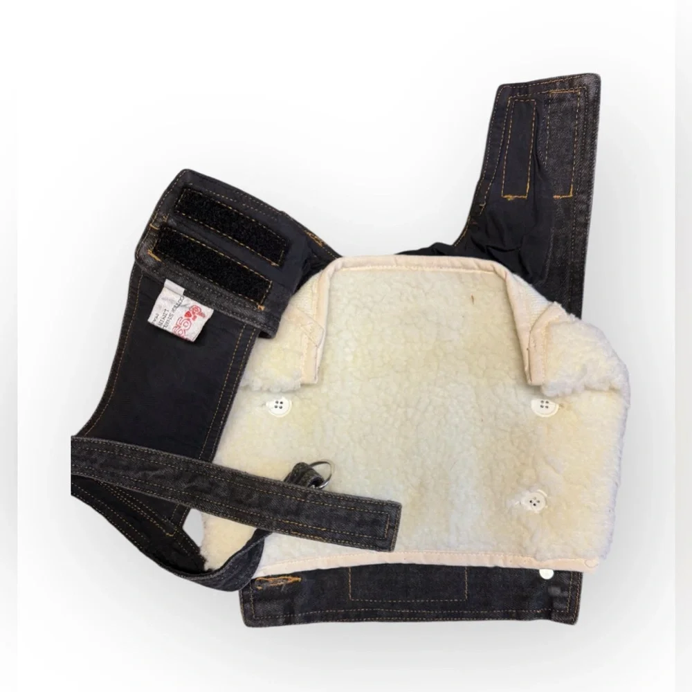 NWOT Doggie Duds Classic Removable Sherpa Lined Denim Vest SZ M